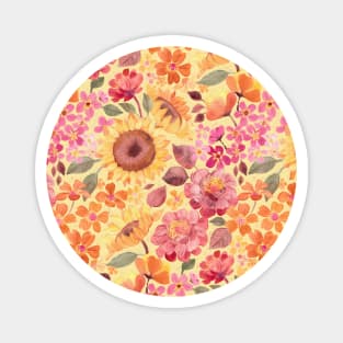 Happy Boho Sixties Floral Magnet